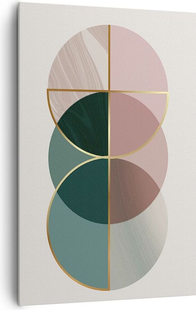 Bild auf Leinwand - Leinwandbild - Einteilig - Abstraktion Räder Minimalismus - 80x120cm - Wand Bild - Wandbilder - Leinwanddruck - Wanddekoration...