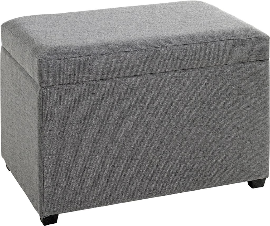 Sitztruhe >52126< in anthrazit, MDF, Textilgewebe - 58x42x39cm (BxHxT)
