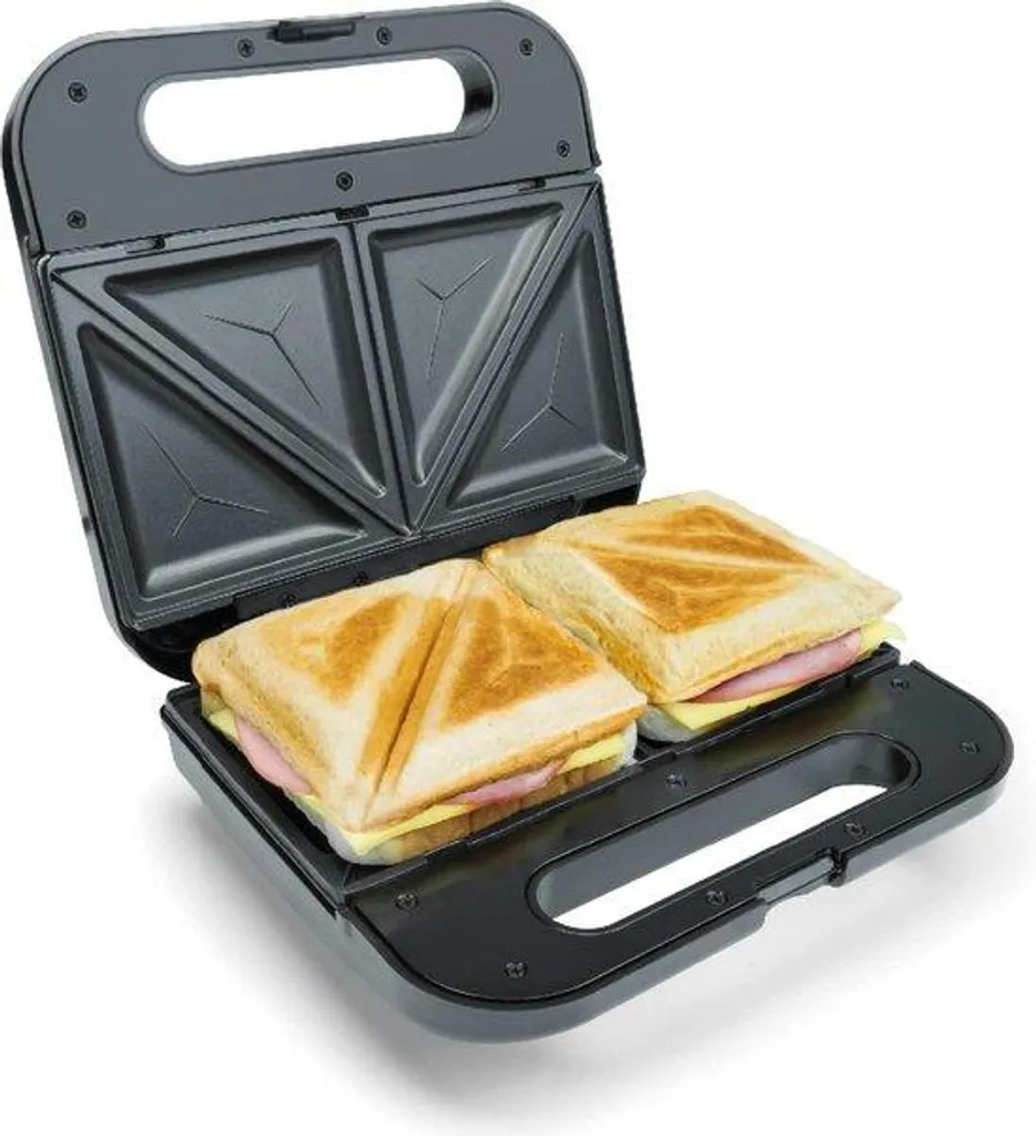 Appareil à Sandwich XXL 750W Antiadhésif pour Pain Américain - Noir