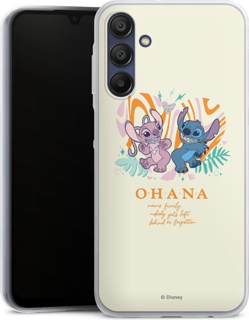 DeinDesign Slim Hülle für Samsung Galaxy A15 Silikon Case Ultra Dünn Handyhülle Disney Offizielles Lizenzprodukt Lilo & Stitch