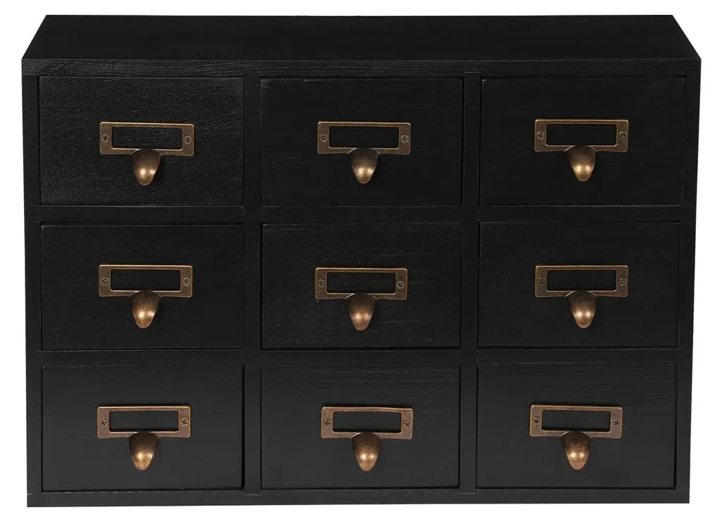 Armoire de rangement bois 9 tiroirs - Organisateur compact multifonction
