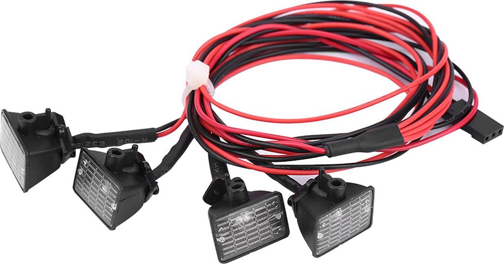 LED-Dachleuchten für RC-Crawler, passend für Axial SCX10 und Traxxas TRX 4 (Rot/Weiß)