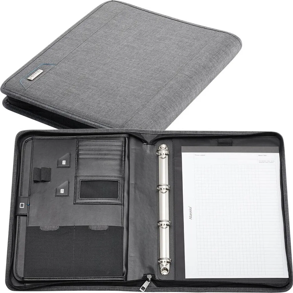 JÜSCHA Alassio Lazio - Mappe mit Reißverschluss für Dokumente - Polyester - Grau (30116) - 6