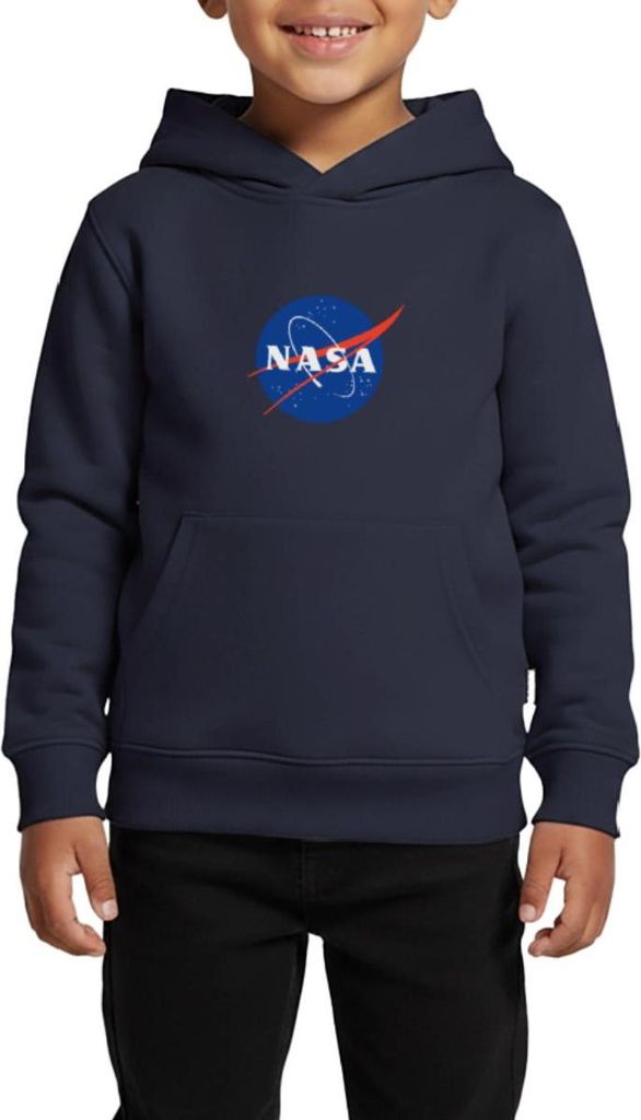 Spreadshirt NASA Classic Logo Kinder Premium Hoodie, 134/140 (8 Jahre), Navy