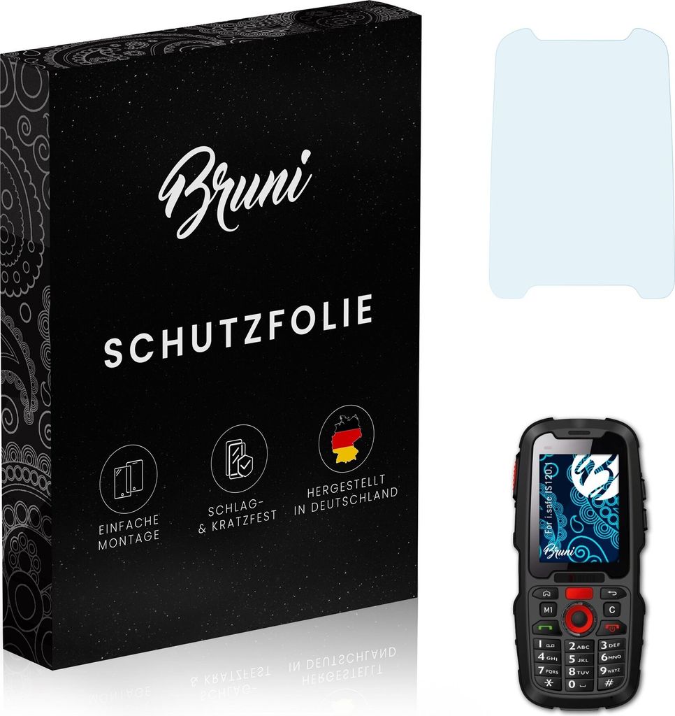 Bruni Basics-Clear 2x Schutzfolie kompatibel mit i.safe IS120.1 Folie