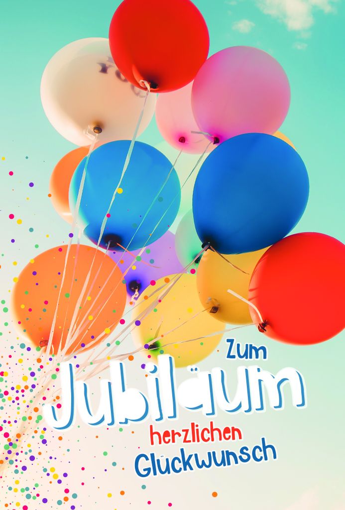 Jubiläum Karte mit Briefumschlag Bunte Luftballons