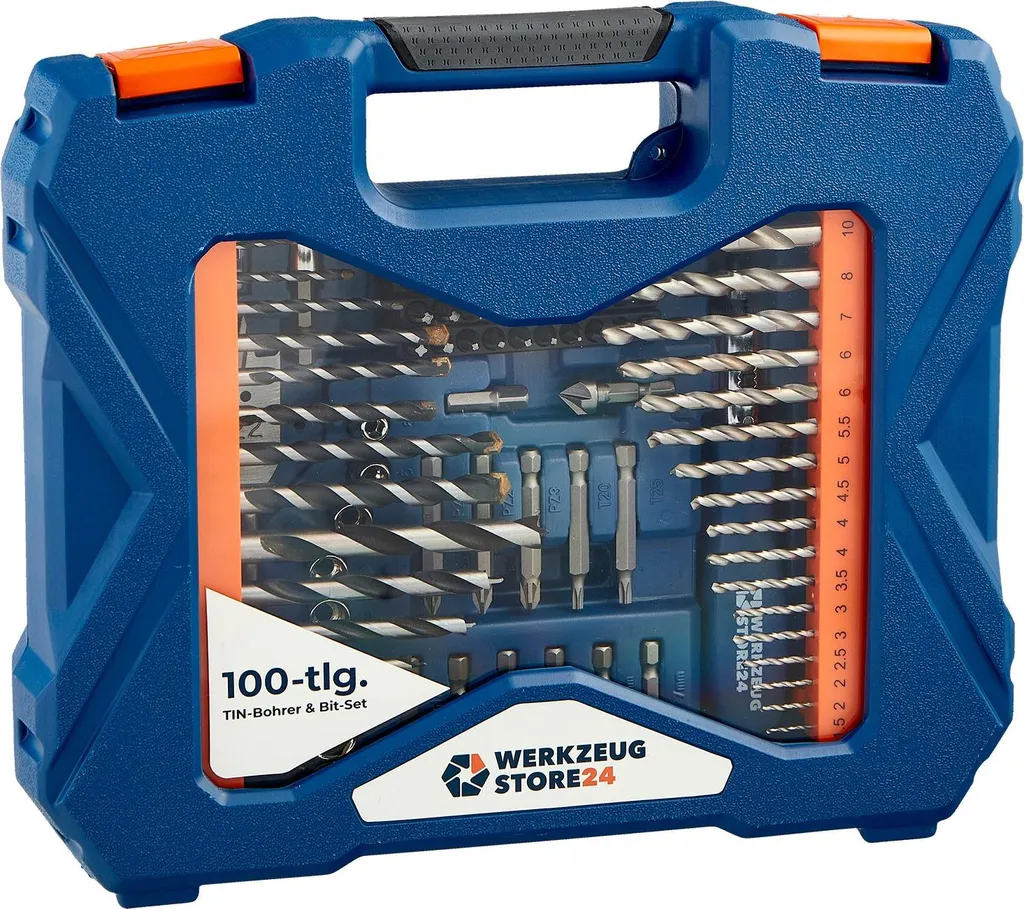 Set de perçage et vissage complet WS24 100 pièces pour bois et métaux