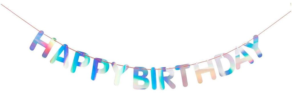 Girlande Happy Birthday, IrisierendMIX, 5m