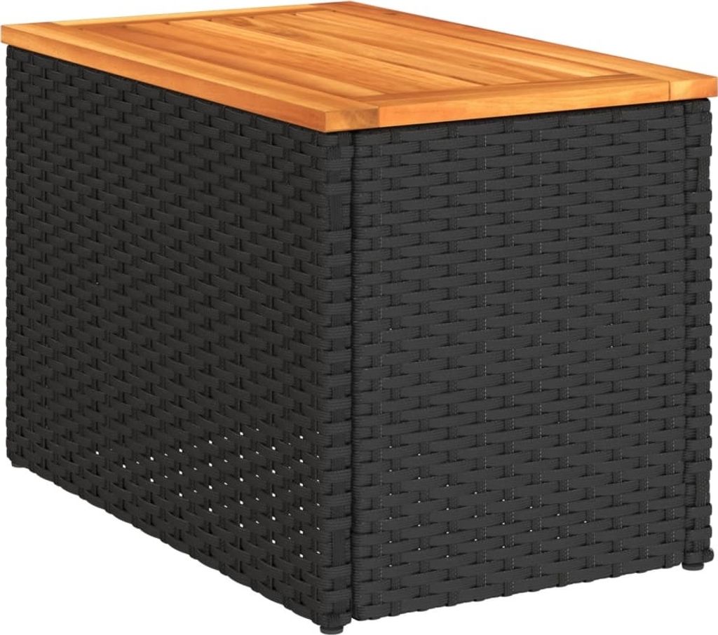 " "Esstisch/Outdoor Tisch - Garten-Beistelltisch - moderne Design - Balkontisch -e 2 Stk Schwarz 55x34x37cm Poly Rattan Holz NeuMöbel 1510235