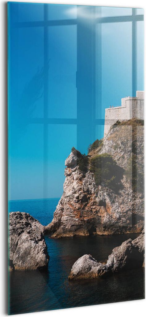 Designer Glasbild - Wandbild - Glas Bild - 60x120 cm - Klippen In Dubrovnik