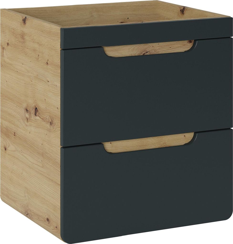 Moderner Badezimmerschrank 50 Cm Mit Zwei Schubladen, Möbelstück Für Das Badezimmer