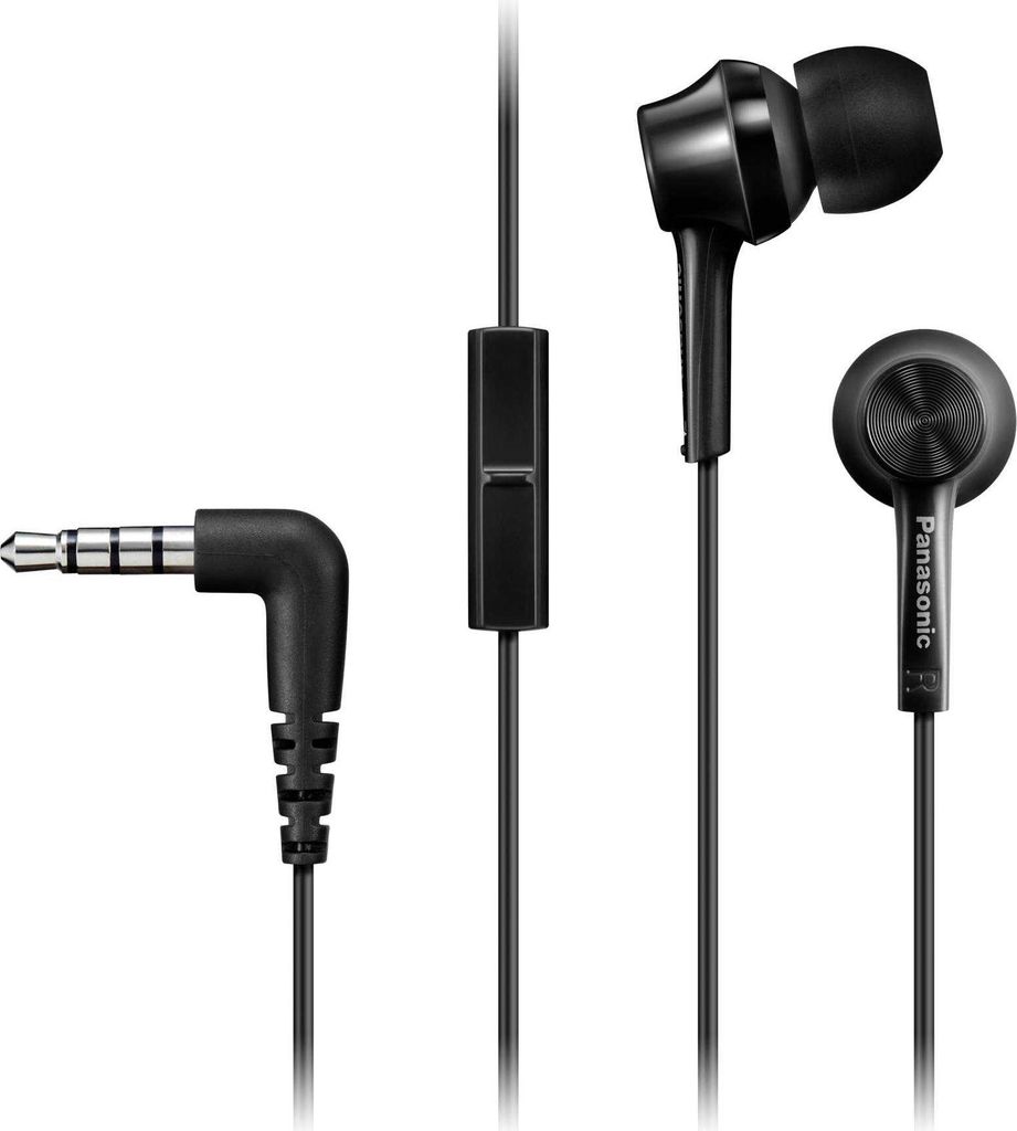 Panasonic RP-TCM115E - Kopfhörer - im Ohr - Anrufe & Musik - Schwarz - Binaural - In-line-Steuerung