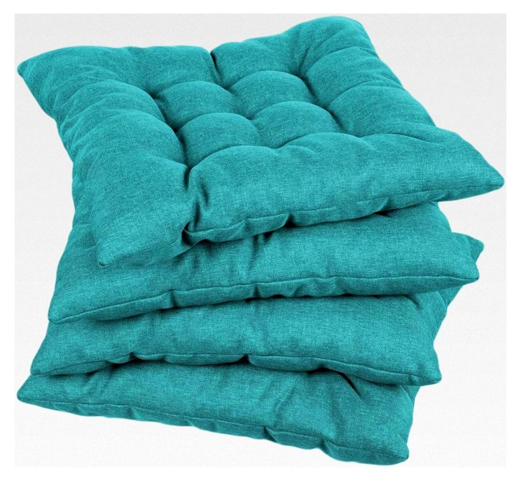 Stuhlkissen Quadrat Polsterauflage für Stühle und Bänke für Haus und Garten Sitzauflage Gartenkissen Sitzkissen in vielen Farben (45x45, Himmel...