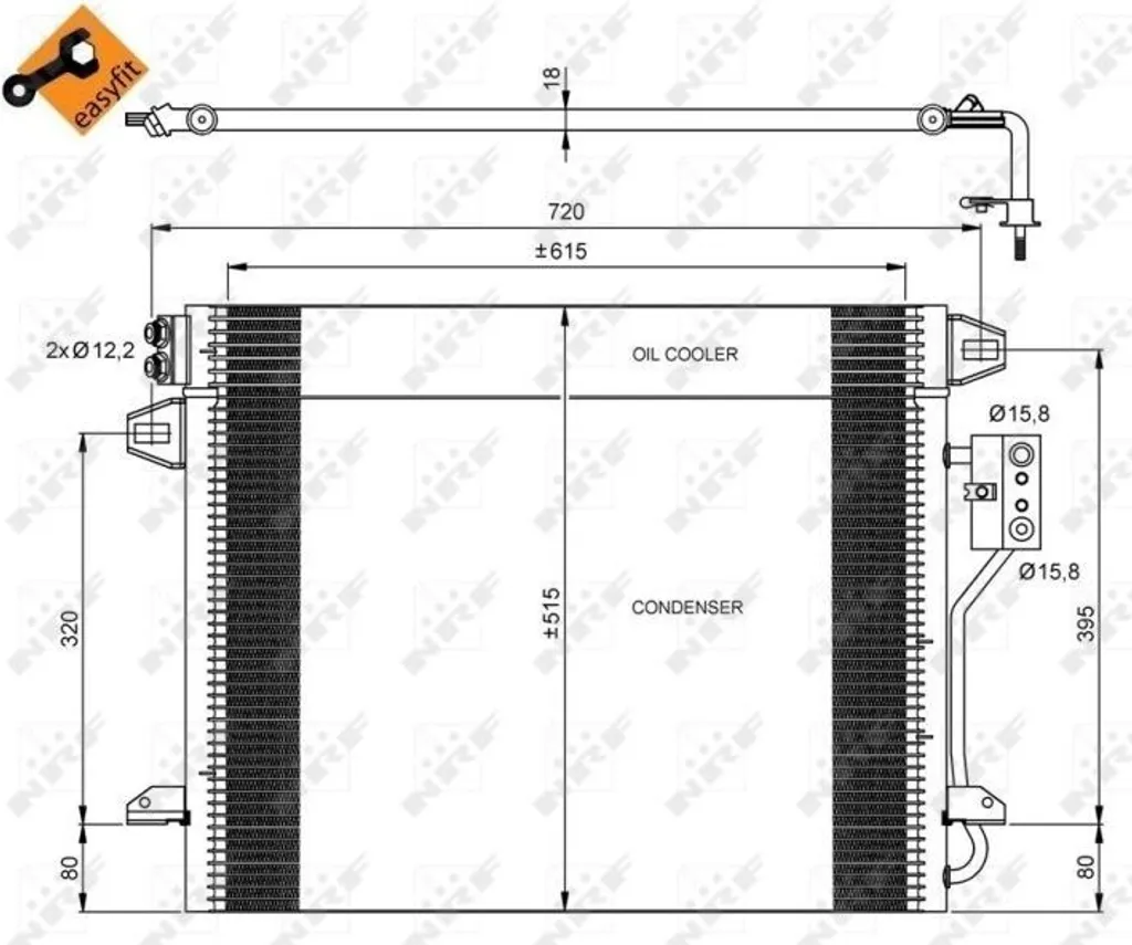 Réparez votre clim : Condenseur NRF 35928 pour Voyager V OE 4677782AA