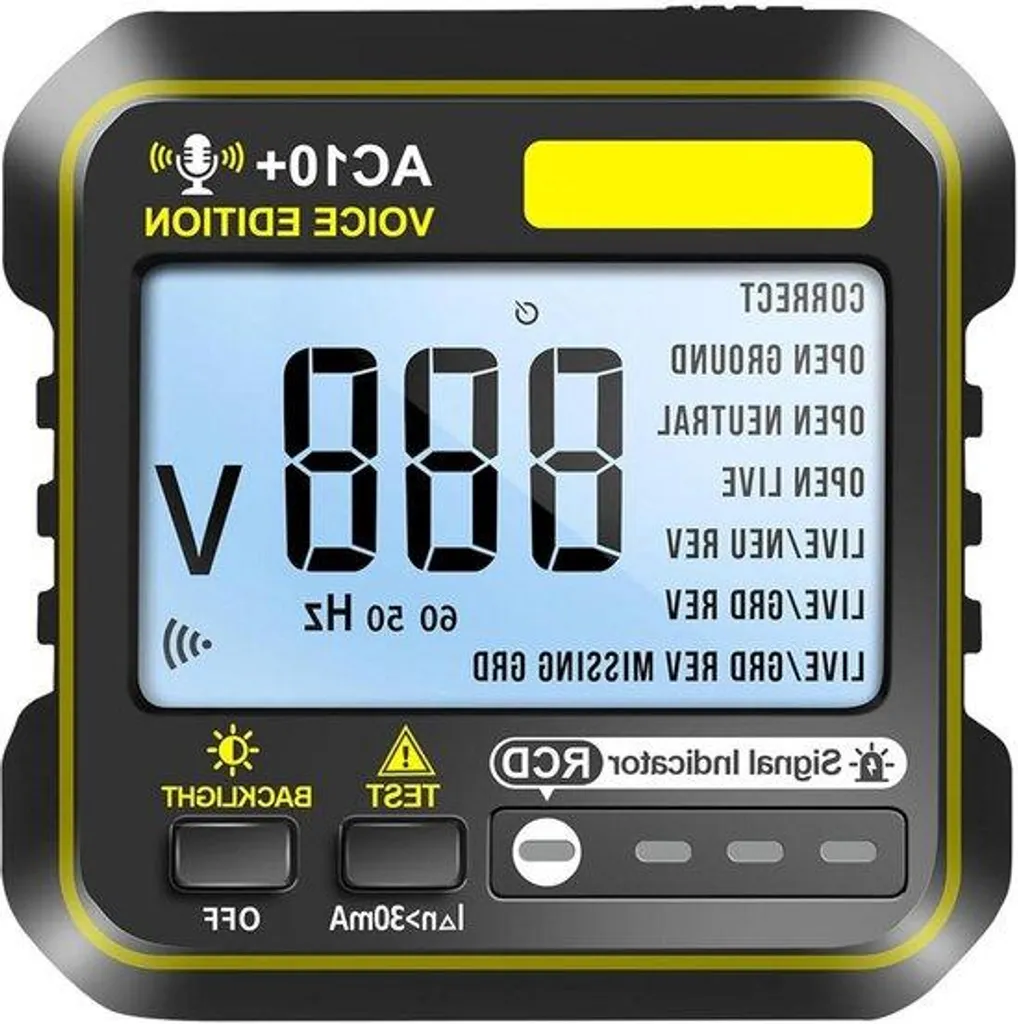 Vérificateur de tension 230V LCD rétroéclairé pour installation électrique UE