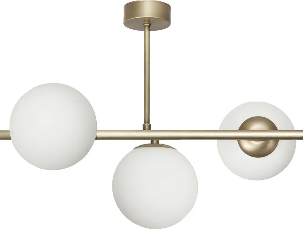 Lustre Plafonnier Moderne à Boules en Verre et Finition Titane E14 LED