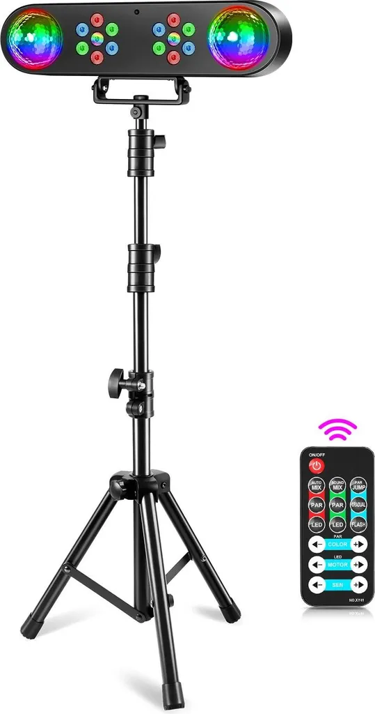 Projecteur de scène LED RVB noir avec télécommande et prise UE Lumix