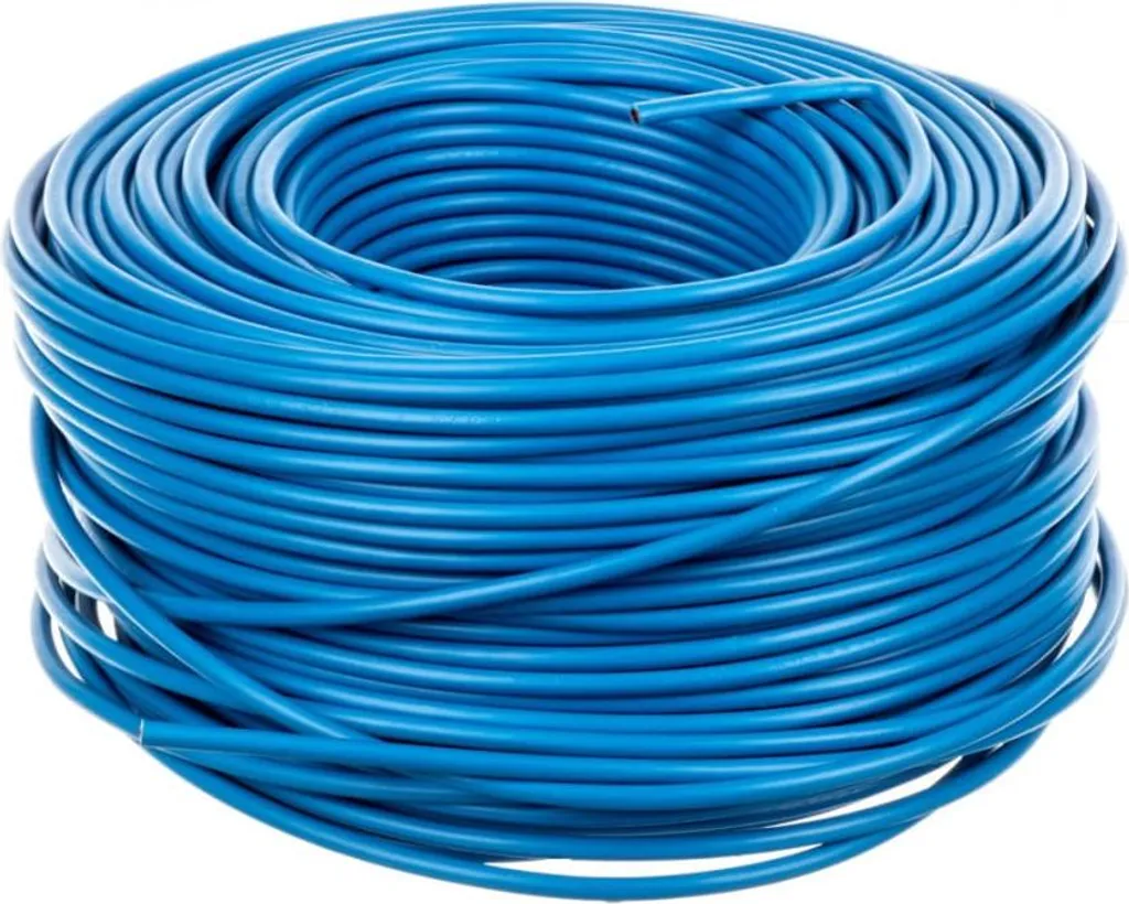 Câble de Réparation H07V-K 1x6mm² Bleu - Fil Souple 100m Anti-Nœud