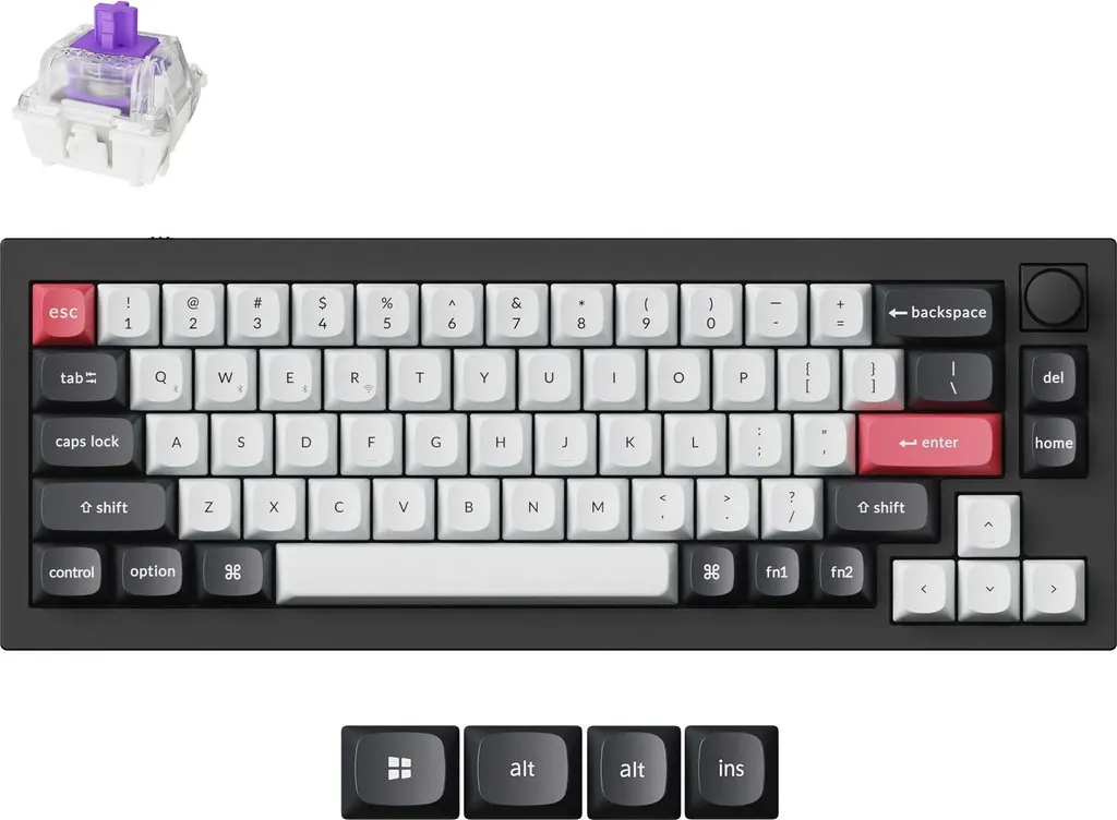 Keychron Q2 HE QMK Clavier Magnétique QWERTY Carbon Black Gateron Nebula