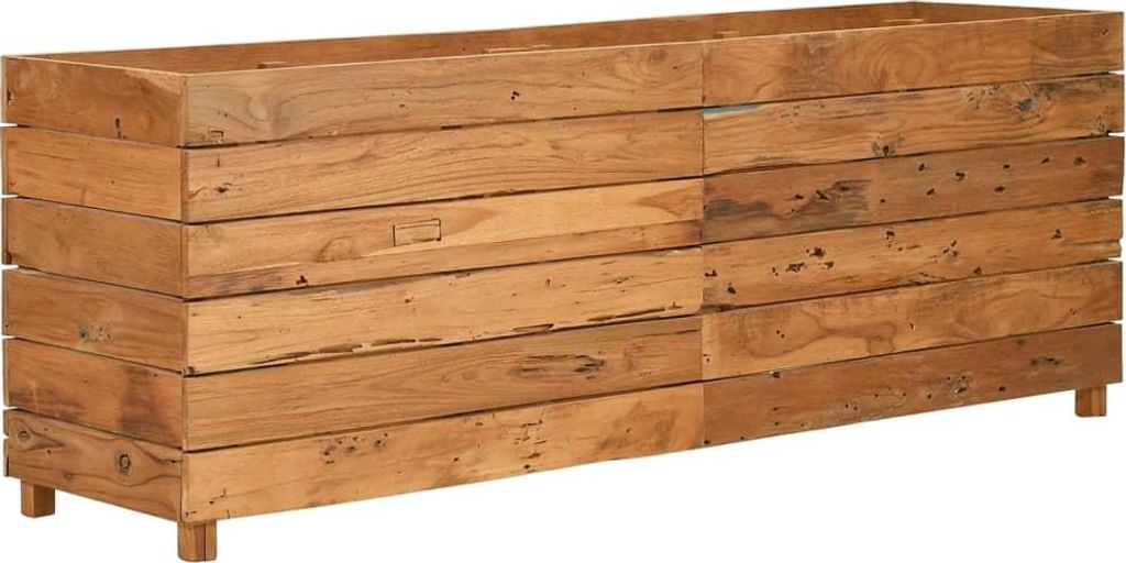vidaXL Verhoogde plantenbak, 150x40x55 cm, teakhout en Productafbeelding 