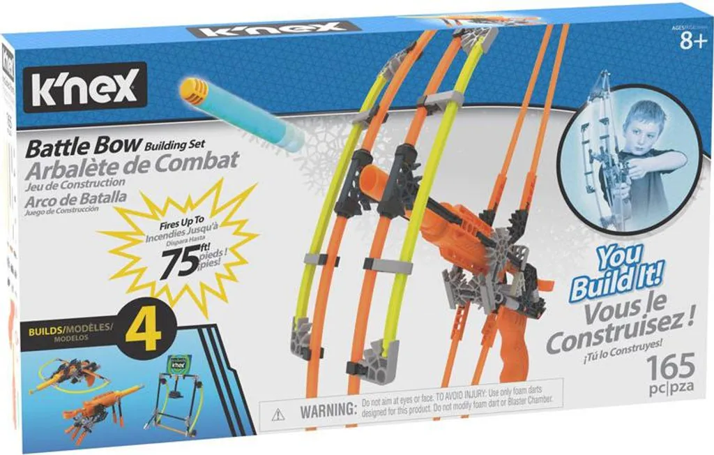K'nex Battle Bow avec 165 Pièces et Projectiles : Kit de Montage Dynamique