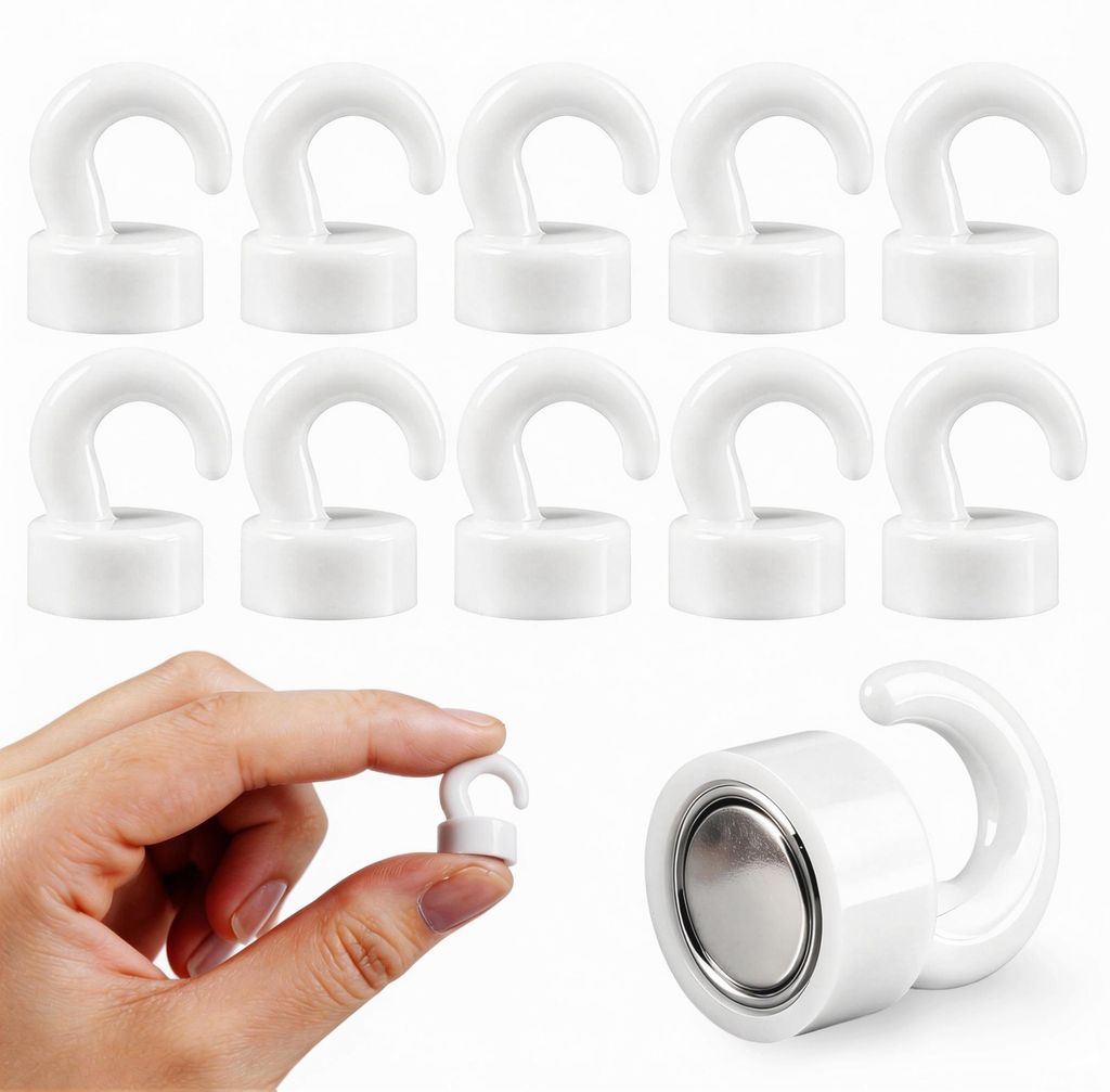 Mini-Magnete mit Haken für Büro, Klassenzimmer, Kreuzfahrtschiff und Küche, niedliche Neodym-Magnethaken für den Kühlschrank – 10 Stück pro...