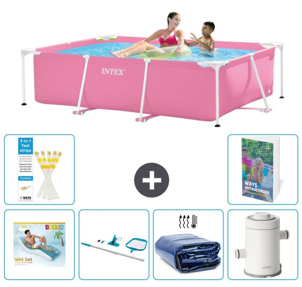 Rechteckiger Frame Pool - 220x150x60 cm - 7-teilig S96