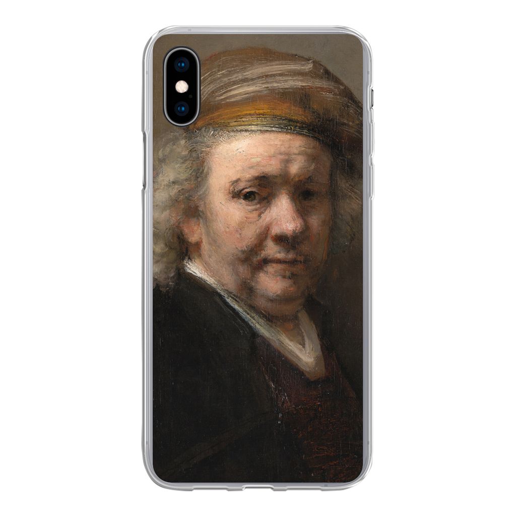 MuchoWow Handyhülle Schutzhülle Hülle für iPhone Xs Selbstbildnis - Gemälde von Rembrandt van Rijn Silikon Softcase Handy Hülle - Handytasche