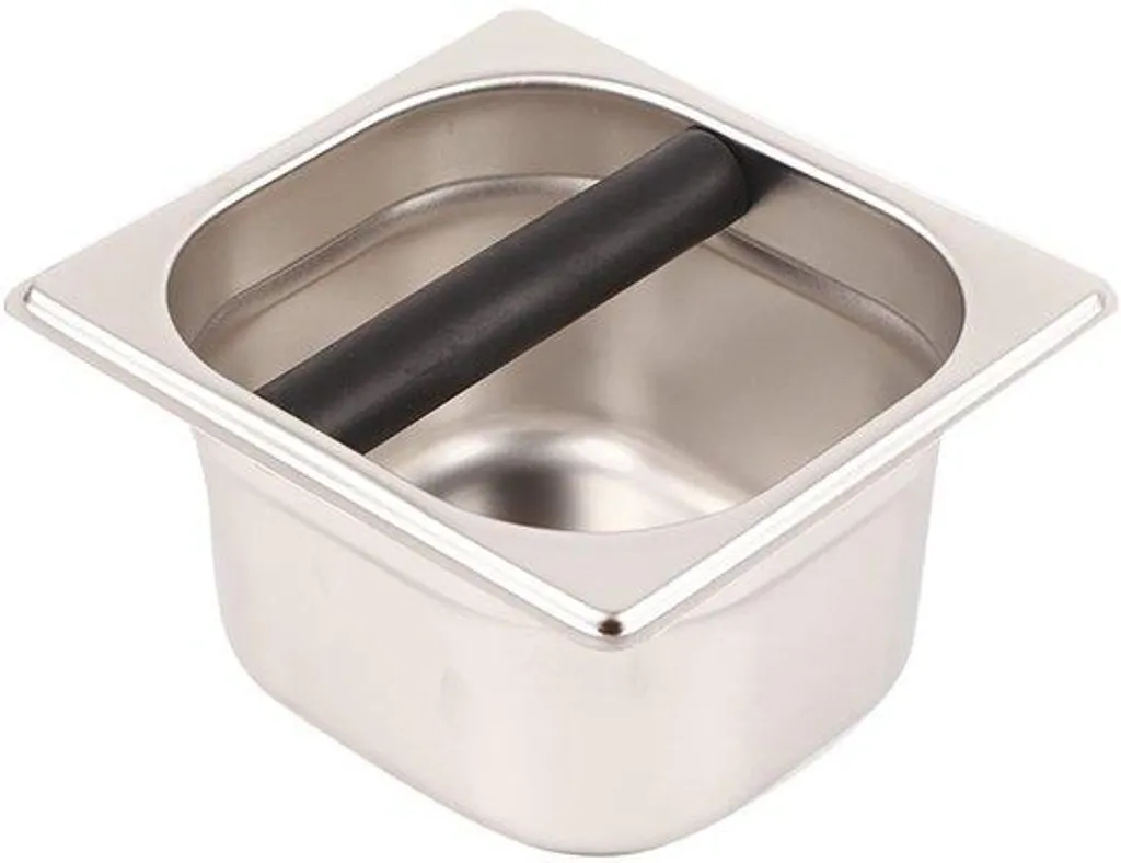 Boîte à dosettes expresso inox encastrable avec barre de frappe