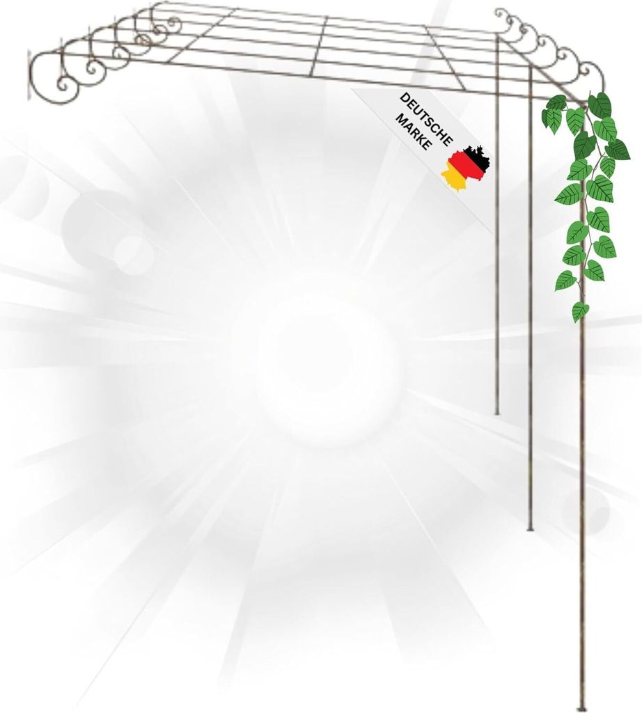 DELUKE Pergola aus Eisen RITTO | 6x3x2,5m BxTxH, Antik-Braun | Rankhilfe Pergola aus Metall Bausatz freistehend Sonnenschutz Gartendeko Gartenper...