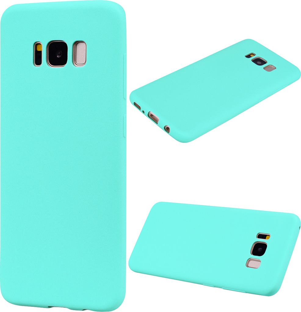 für Samsung S8 plus Lovely Candy Color Matte TPU Anti-Scratch rutschfeste Schutzhülle Rücken Case Hellblau
