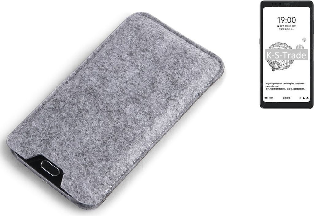 K-S-Trade Filz Handyhülle kompatibel mit HiSense A9 Schutzhülle Filztasche Filz Tasche Case Sleeve Handy Hülle Filzhülle grau