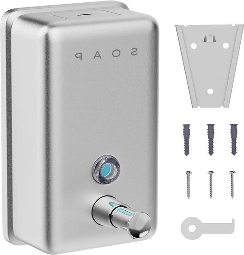 Distributeur de savon inox 1100ml haute résistance - Finition Chrome