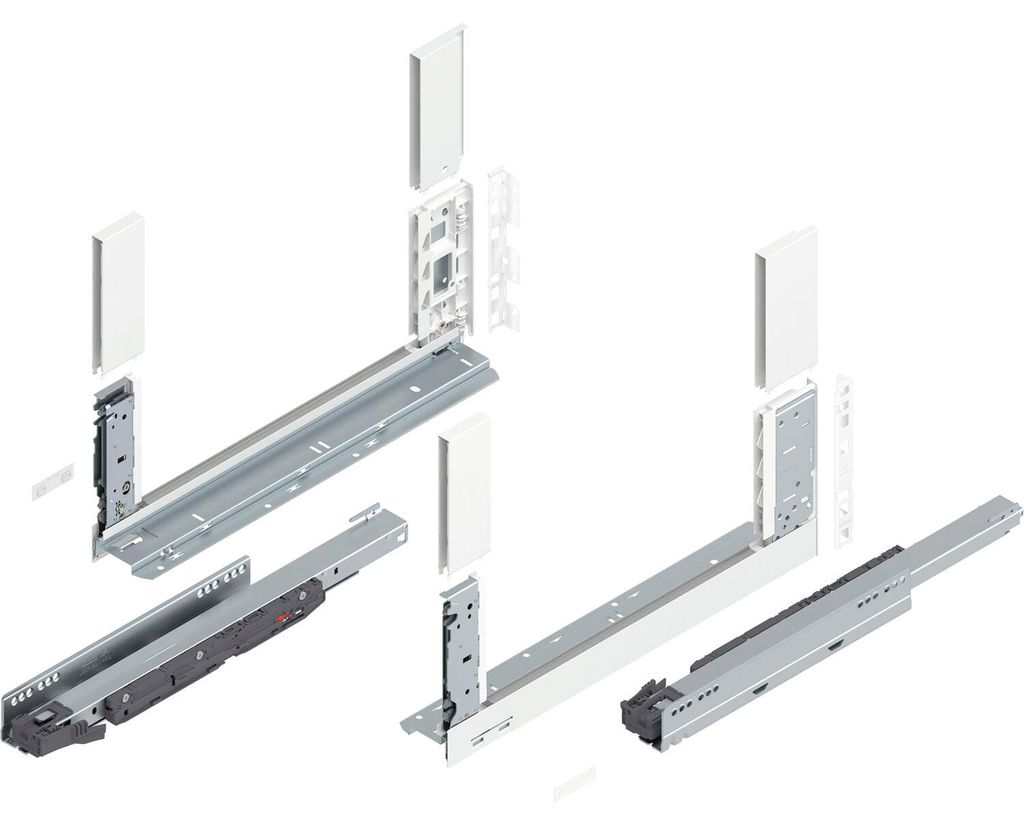 Blum Legrabox free H C Schubladenschienen Set | 1 Paar, 40kg 450mm | Tip On Vollauszug, seidenweiß