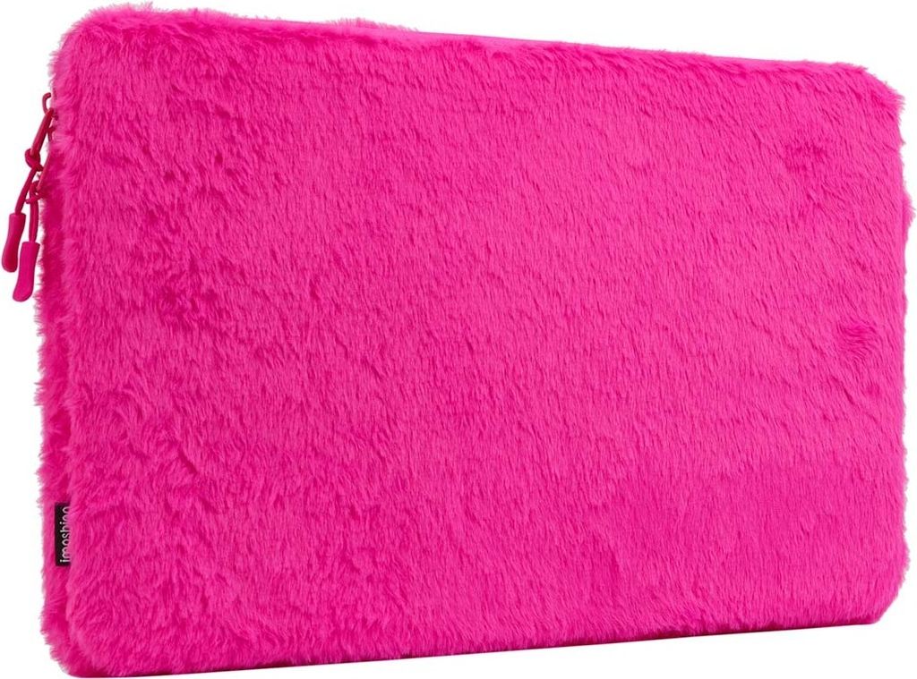 imoshion Fluffy Laptop Hülle 13-14 Zoll - Laptop Sleeve - Hot Pink