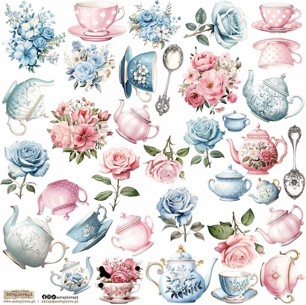 AUFKLEBER - ScrapLove - Tea Roses 1 - Teerosen 1
