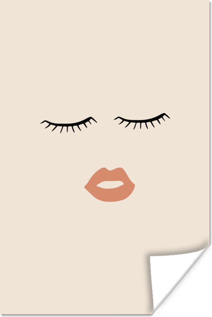 MuchoWow Poster Pastell - Gesicht - Lippen 20x30 cm - Papierdruck