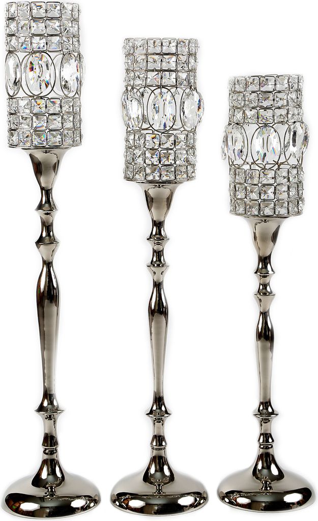 Kerzenständer Chalice 2-in-1 Deko Säule Ständer 3-er Set, Chalice L, Silber