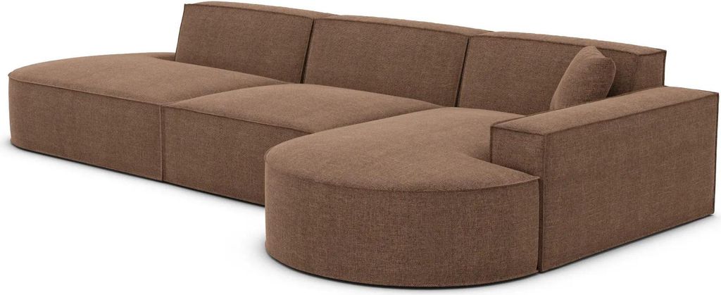 Strukturstoff L-Form Lounge Sofa Brevia Braun Rechts