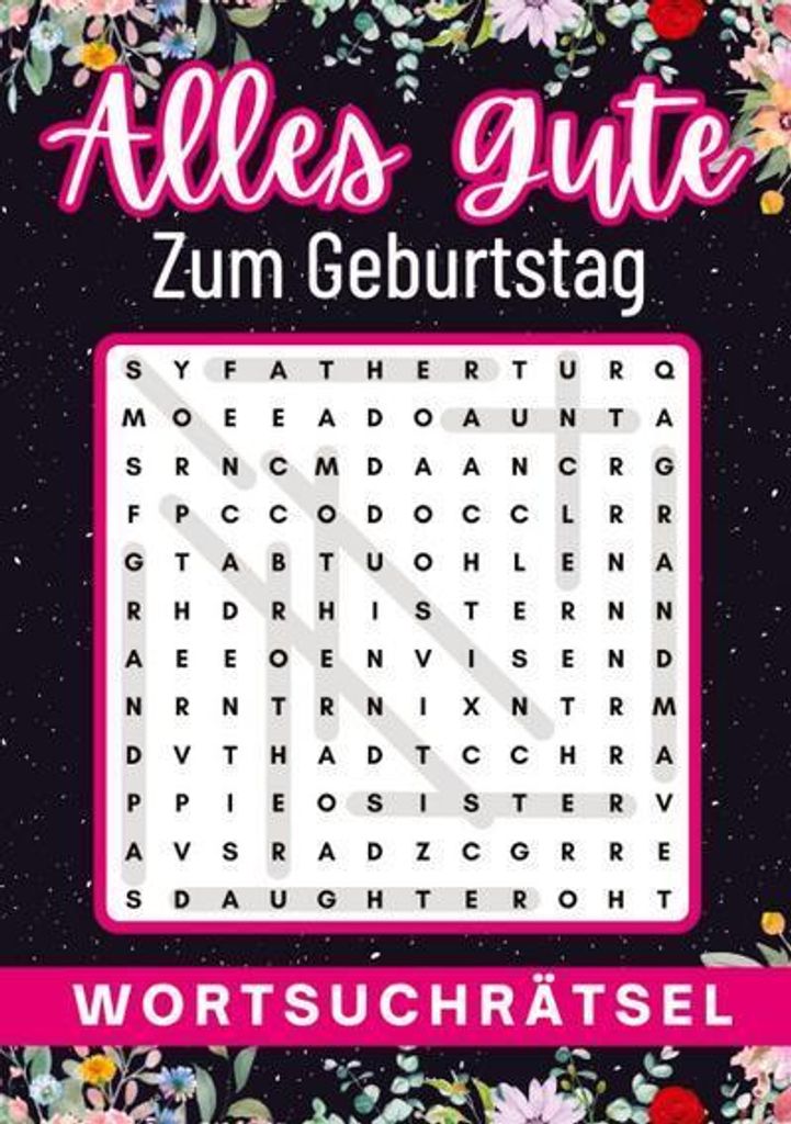 geburtstagsgeschenk frau | Alles Gute zum Geburtstag - Wortsuchrätsel | geschenke für frauen | geschenk für freundin