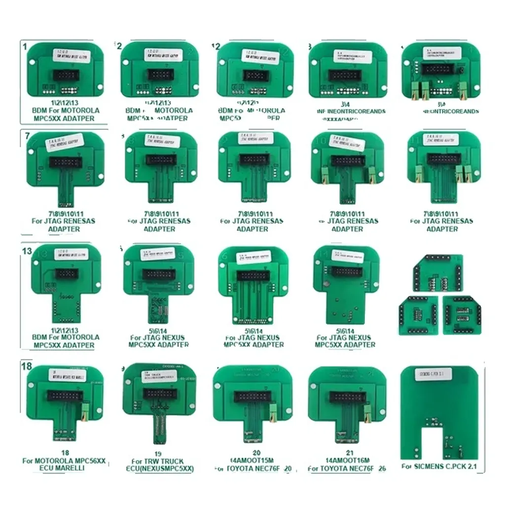 Support de Table BDM en Alu et Kit 22 Adaptateurs pour Reprogrammation ECU