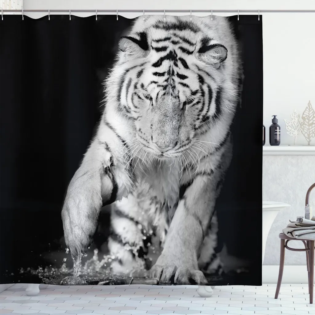 Tenda Doccia Tiger ABAKUHAUS 175x180 - Atmosfera Wild in Bagno