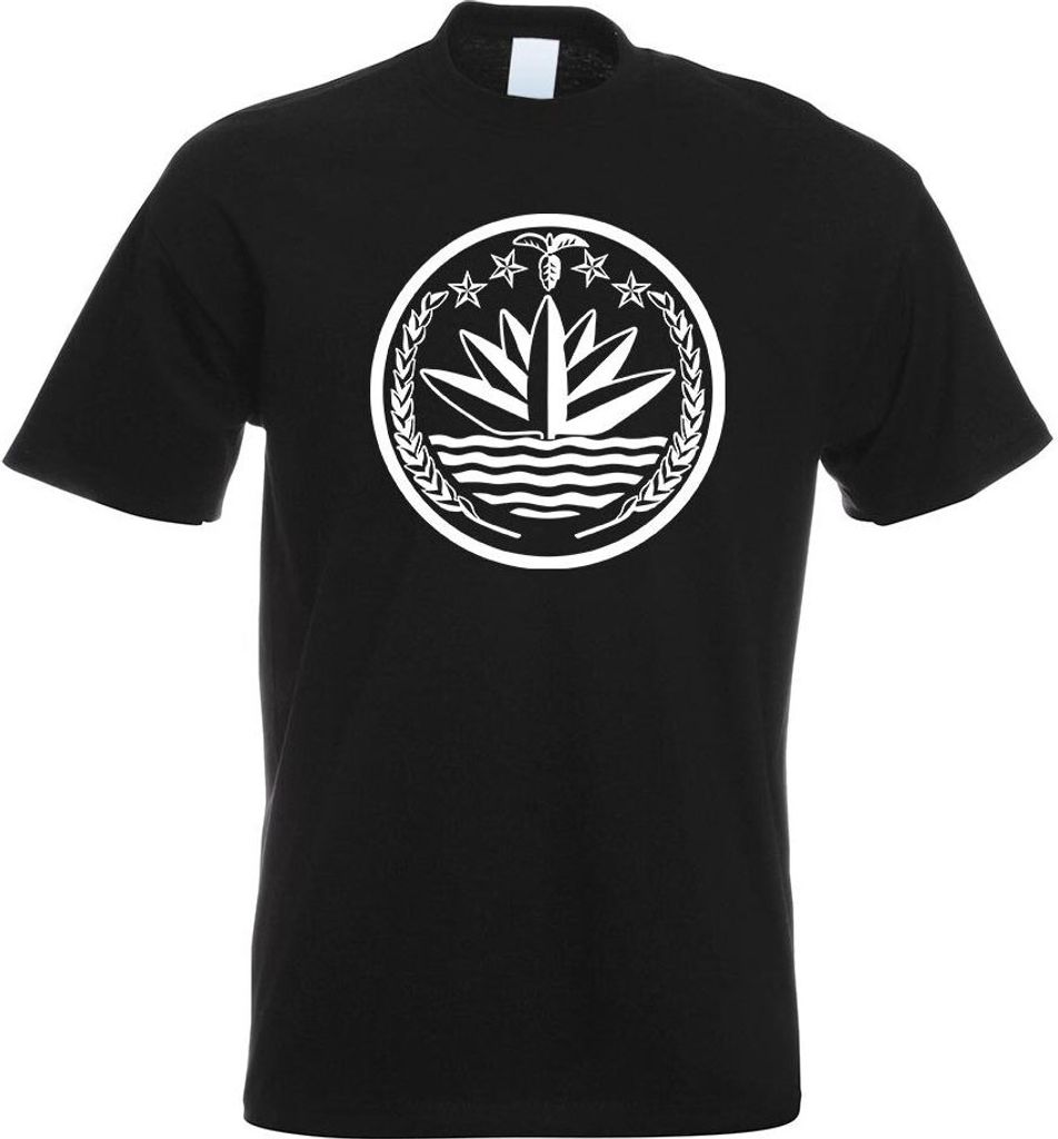 Kiwistar - T-Shirt - schwarz - Bangladesch Wappen Motiv Bedruckt Funshirt Design Print - mit Motiv Bedruckt - Funshirt Design - Sport - Freizeit - ...