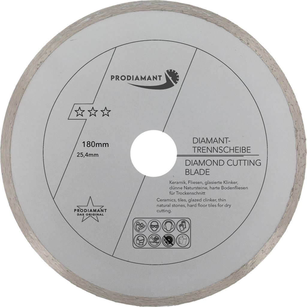 PRODIAMANT Diamanttrennscheibe Fliese 180mm x 25,4mm