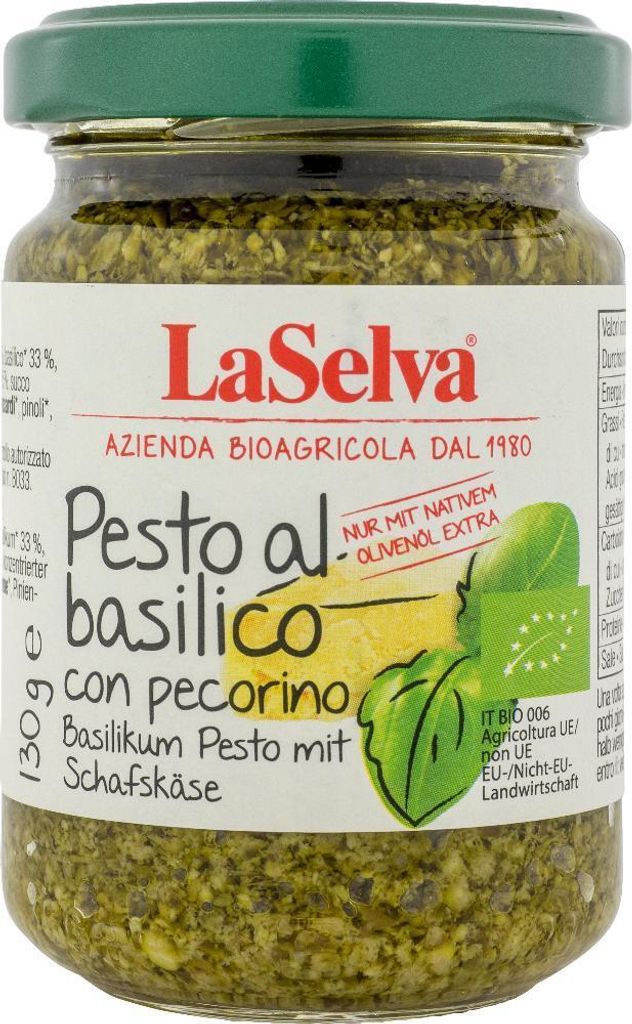 LaSelva Basilikum Pesto mit Schafskäse - 130g Produktbild 