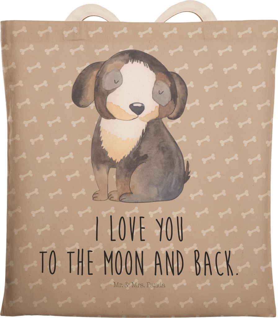 Mr. & Mrs. Panda Einkaufstasche Hund Entspannen - Hundeglück - Geschenk, Große, Liebe, Süß, Hundeliebe, Tote Bag, Beuteltasche, shopping, Tasche
