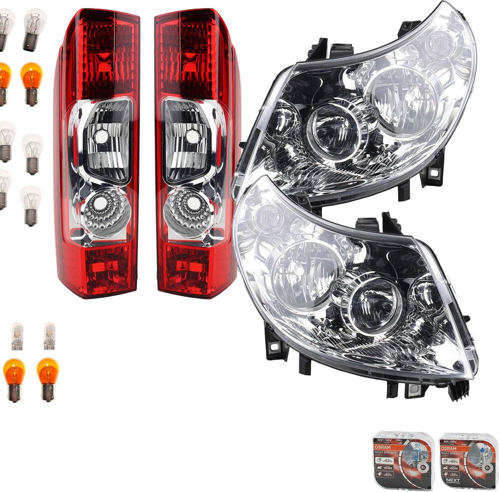 Johns, Scheinwerfer Osram Night Breaker Laser passend für Fiat Ducato und Heck Leuchten 1340664080 6208A5 1340663080 6206A5 00006350Z2 6350Z2 1344...