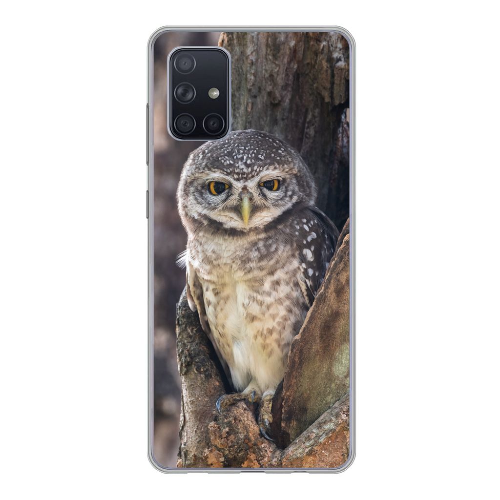 MuchoWow Handyhülle Schutzhülle Hülle für Samsung Galaxy A51 5G Eule - Baum - Wald Silikon Softcase Handy Hülle - Abbildung