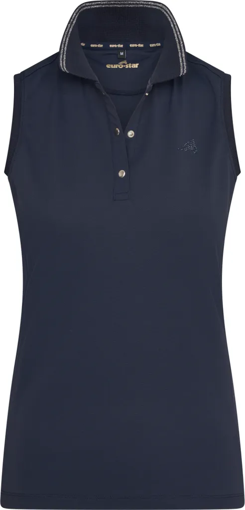 Polo Euro Star Carmella Navy 2022 sans manches Taille L pour cavalier