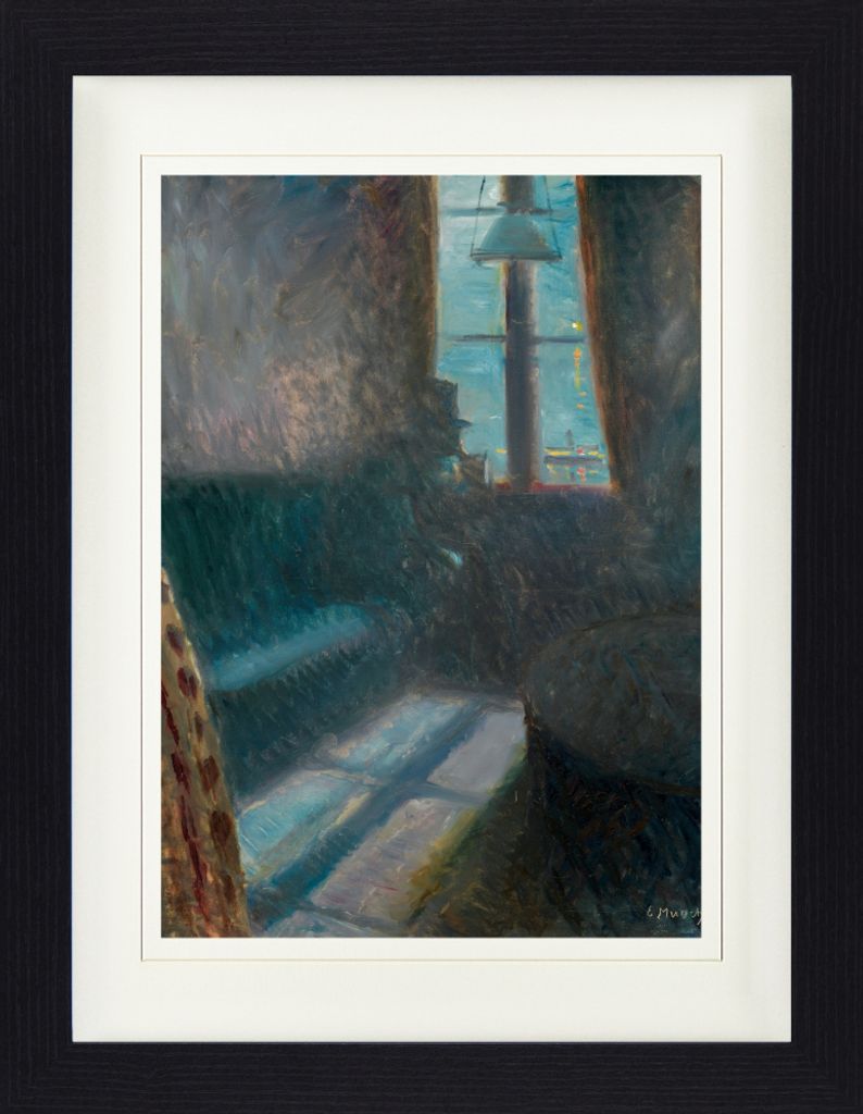 Edvard Munch Gerahmtes Bild Mit Edlem Passepartout | Wand-Bilder | Im Bilderrahmen - Nacht In Saint-Cloud, 1890 (40 x 30 cm)